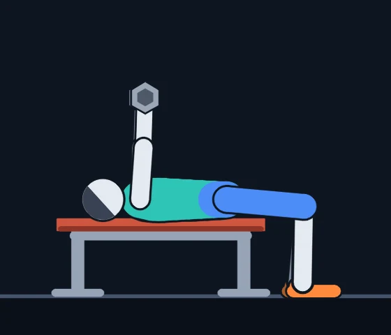 Dumbbell Bench Press, frame 1 of 3: Coach Cole demonstrating the movement